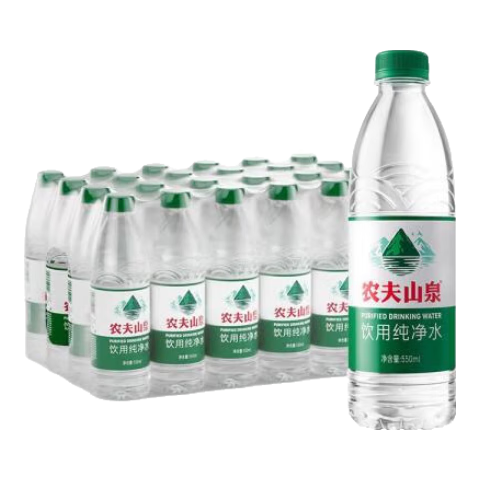 农夫山泉 饮用纯净水 天然水源绿瓶 塑膜装 550ml*24瓶