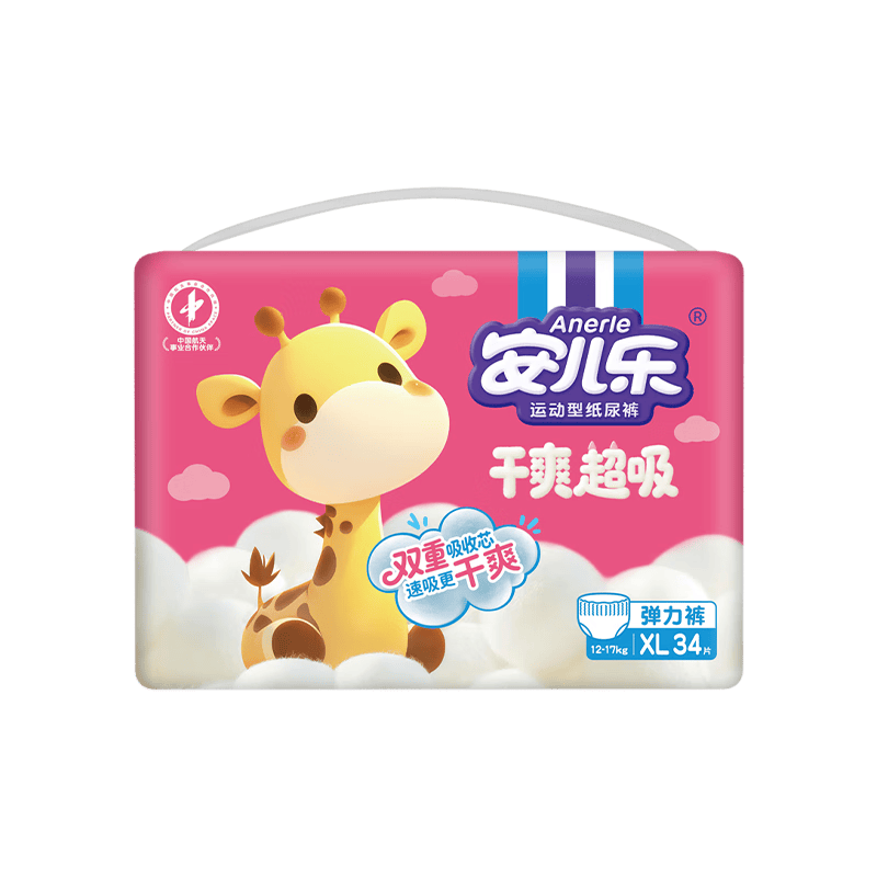 安儿乐（Anerle）干爽超吸拉拉裤XL34片(12-17kg)尿不湿