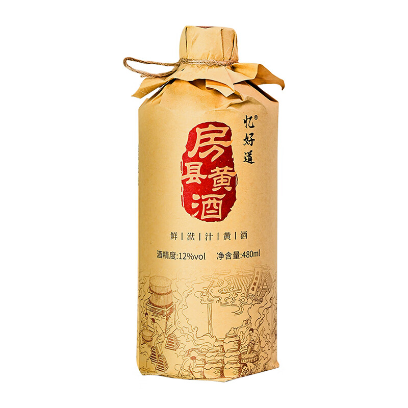 忆好道 正宗房县黄酒鲜洑汁 传统糯米酒养生酒 高度米酒送礼 480ml*6瓶（整箱送礼推荐）