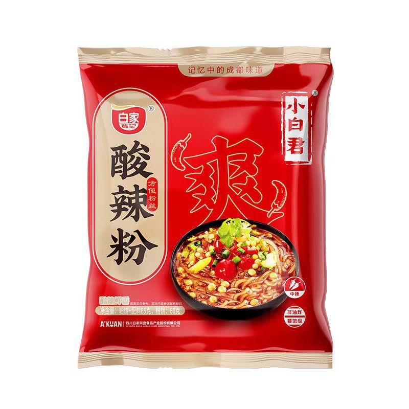 白家陳記白家小白君重慶酸辣粉整箱85g24袋四川火鍋味紅薯粉絲袋 重慶酸辣粉85g*24袋