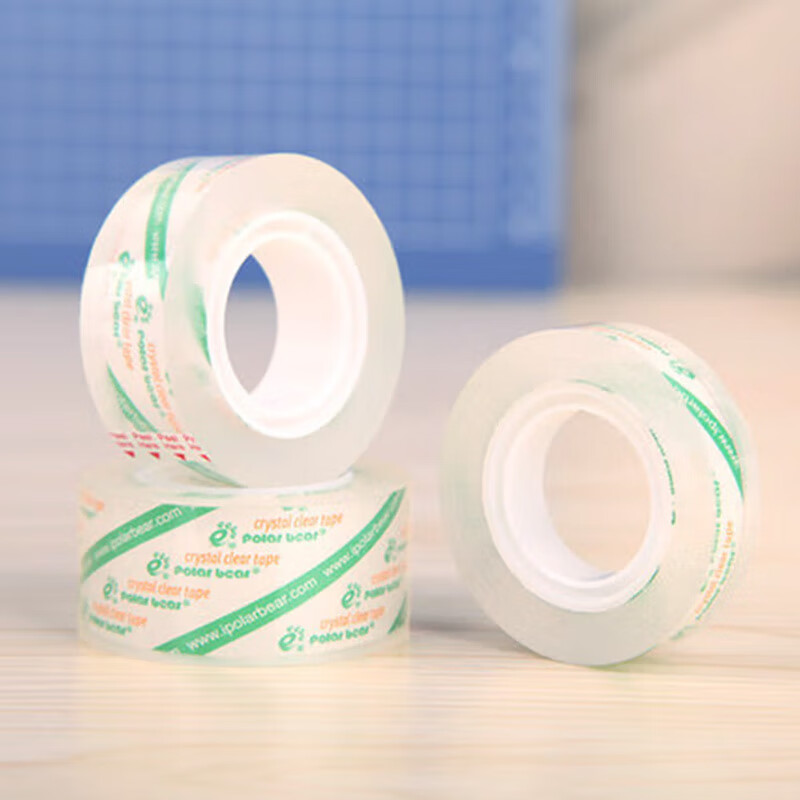 北极熊（Polar bear） 特粘透明文具胶带 小胶带透明无痕胶布 小透明胶带封口胶条 PP-027 24MM*22.85M 6卷/筒