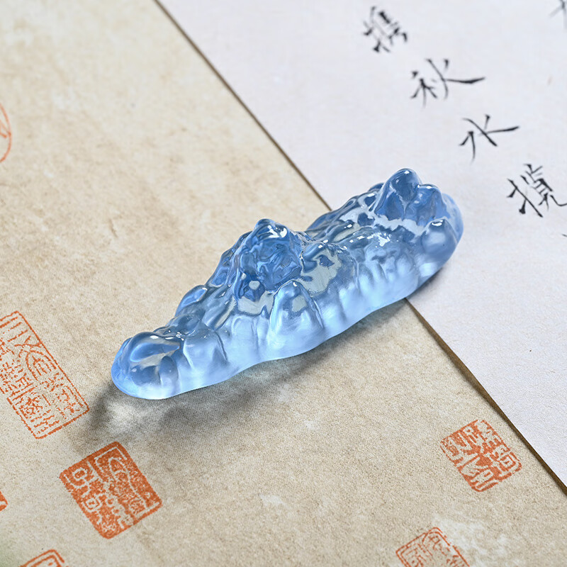 周虎臣兩色可選 樹脂 假山 筆托 山形筆架 毛筆用初學(xué)者書畫用具 書法國畫用品文房擺件 筆置茶置 蓬萊筆擱-郁藍(lán)