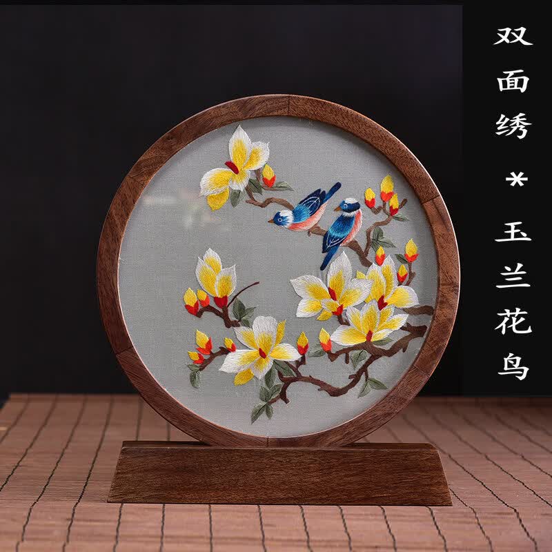 卓誉造物宫苏绣摆件双面绣刺绣桌面摆件中式蜀绣乔迁礼物高级感实用送老外 千里江山
