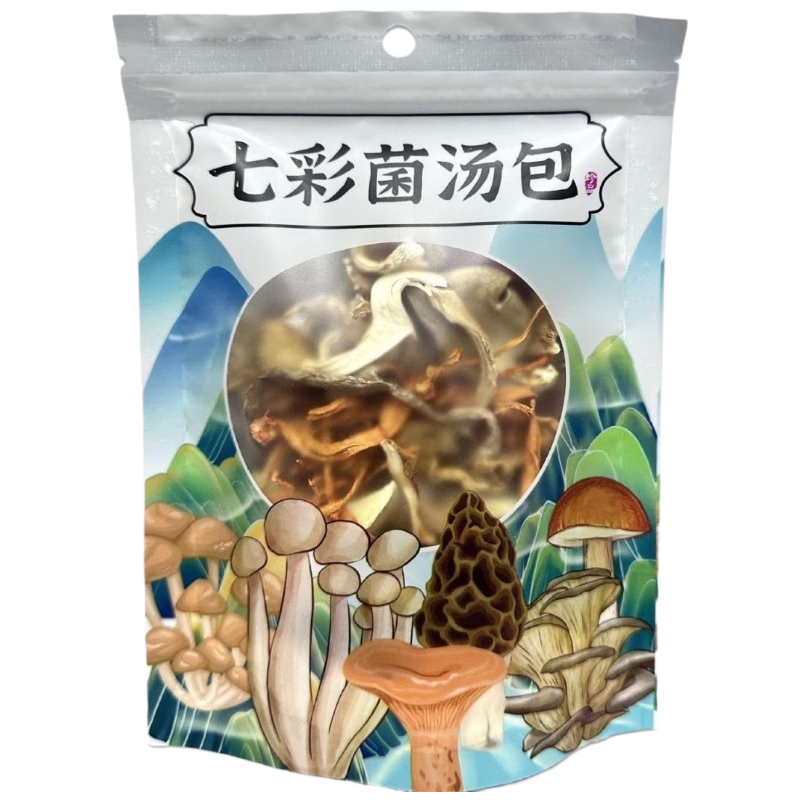京鲜生辽宁山珍干货七彩菌汤包净重50g/袋*2袋多种菌菇真材实料源头直发