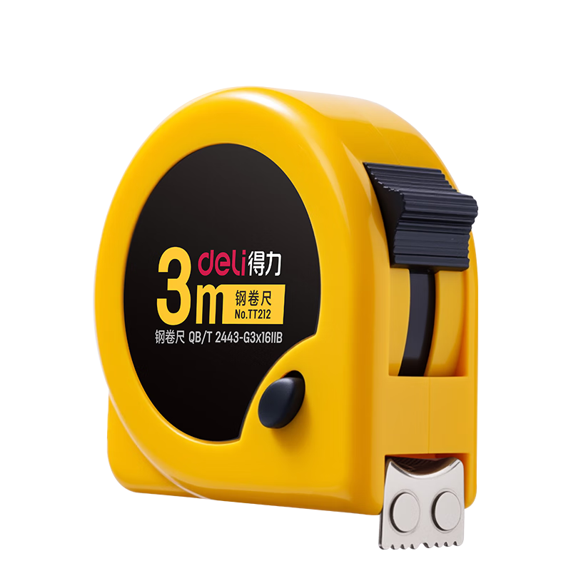 得力【磁吸尺带头-升级不加价】3m锁定功能钢卷尺 木工尺装修测量尺子 办公用品TT212(原8202新老混发)