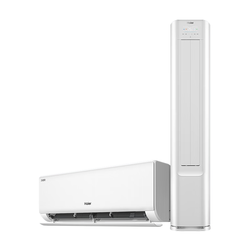 海尔（Haier）小红花套系 净省电 AI节能1.5匹挂机3匹柜机 一级能效 变频冷暖空调 一室一厅套装  以旧换新