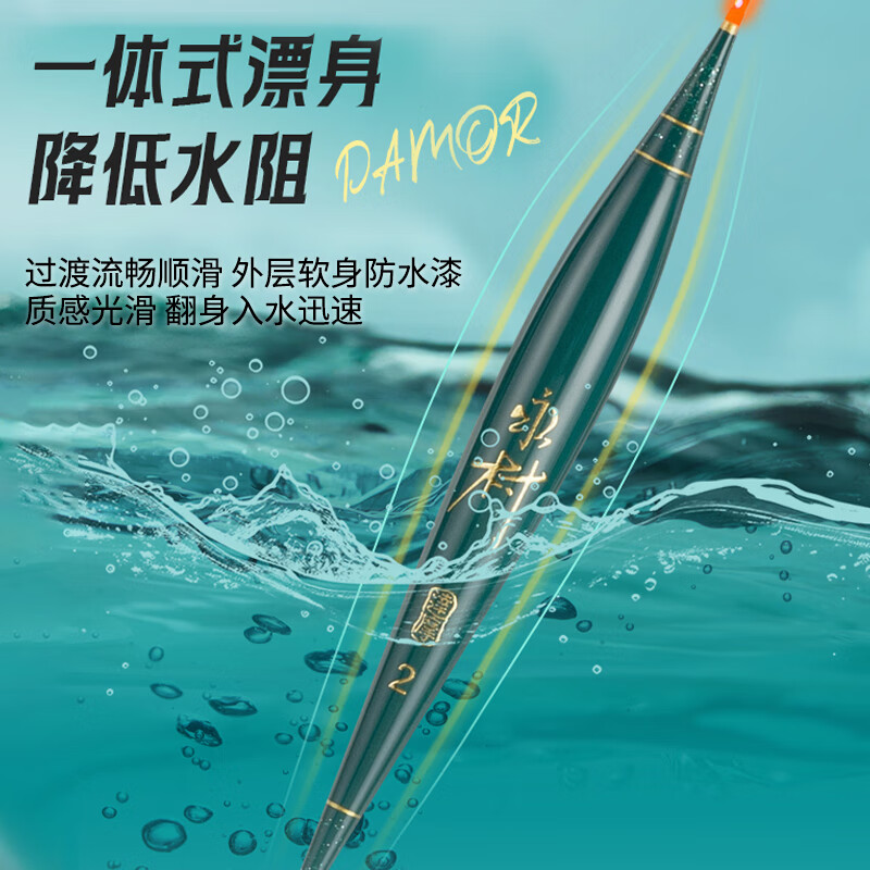 达摩浮漂新品夜光漂日夜两用智能鱼漂咬钩变色高灵敏感应电子漂DP-01 DP-01(发光7目变色3目) 4号