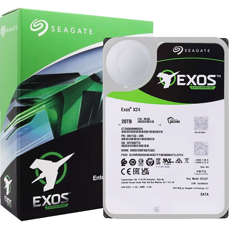 ϣݣSEAGATEҵӲ 20TB 512MB 7200RPM CMRֱ SATA ϣExos X24ϵ ӲST20000NM002H