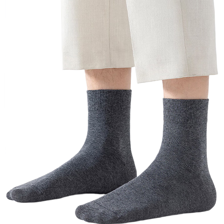 【7A抗菌男袜】一次性袜子男商务纯色黑白灰防臭透气耐磨中筒袜 10双【黑色4灰色4白色2】