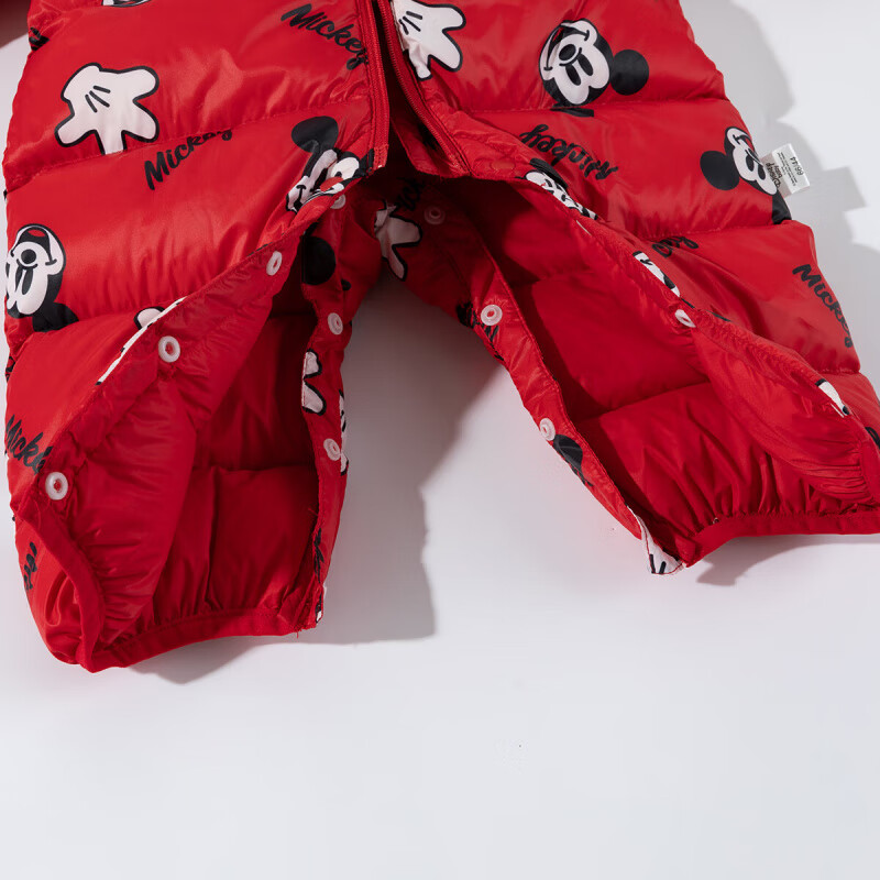 迪士尼（Disney）童装男童女童新年红色羽绒连体衣婴幼童米奇卡通舒适保暖冬季新款 红色米奇 80 （建议9-15个月身高73-80cm)