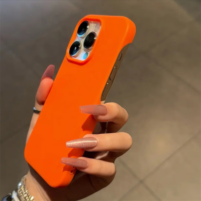 德锐斯散热半包肤感多巴胺纯色适用iPhone16pro苹 半包软壳-橙色 iPhone_16