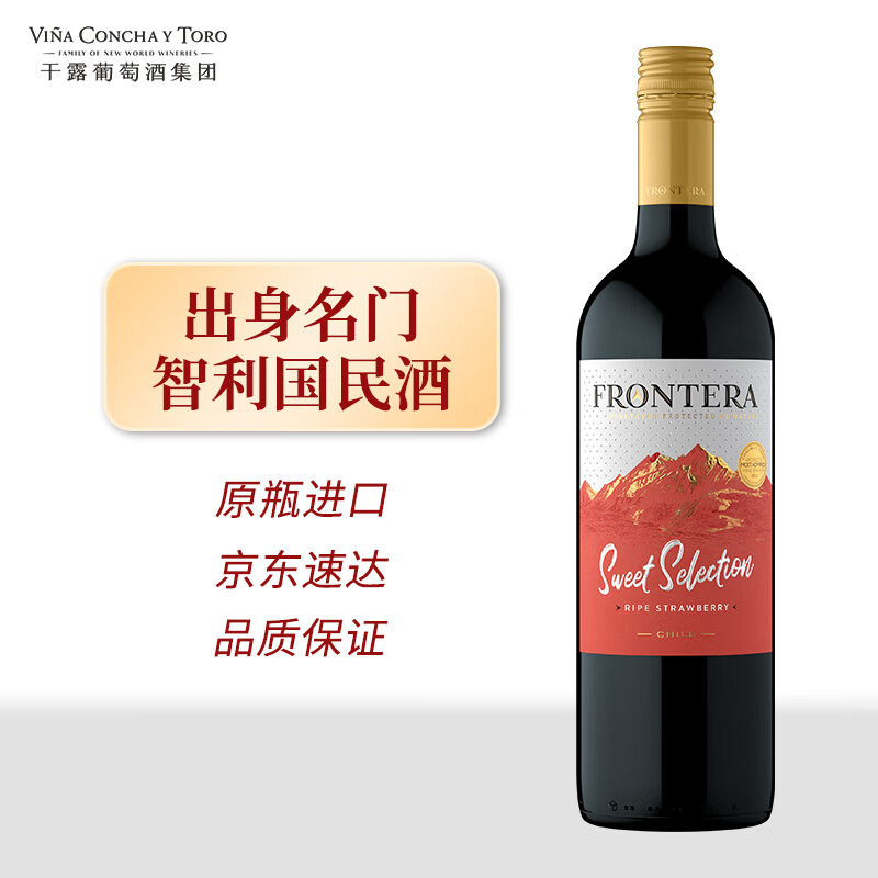 Concha y Toro干露缘峰甜选红葡萄酒配制酒 750ml单瓶 智利原瓶进口红酒