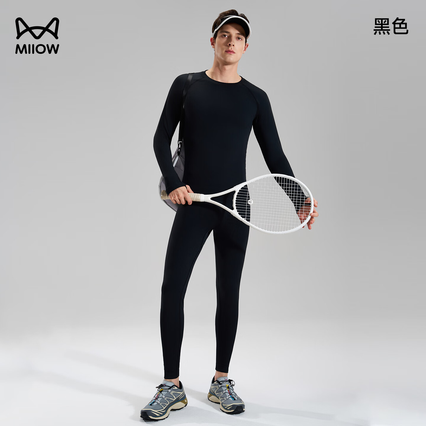 猫人滑雪速干衣速干运动套装压缩排汗功能运动户外登山保暖 运动速干套装【女】浅灰 M 女【100-110斤】男【100-120斤】