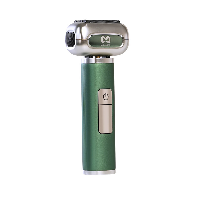 摩洛恩  往复式剃须刀电动男士2025新款 刮胡刀德国精钢高档送父亲男友老公礼物礼盒装 炫酷绿数显款【四刀头一体】+备用刀头