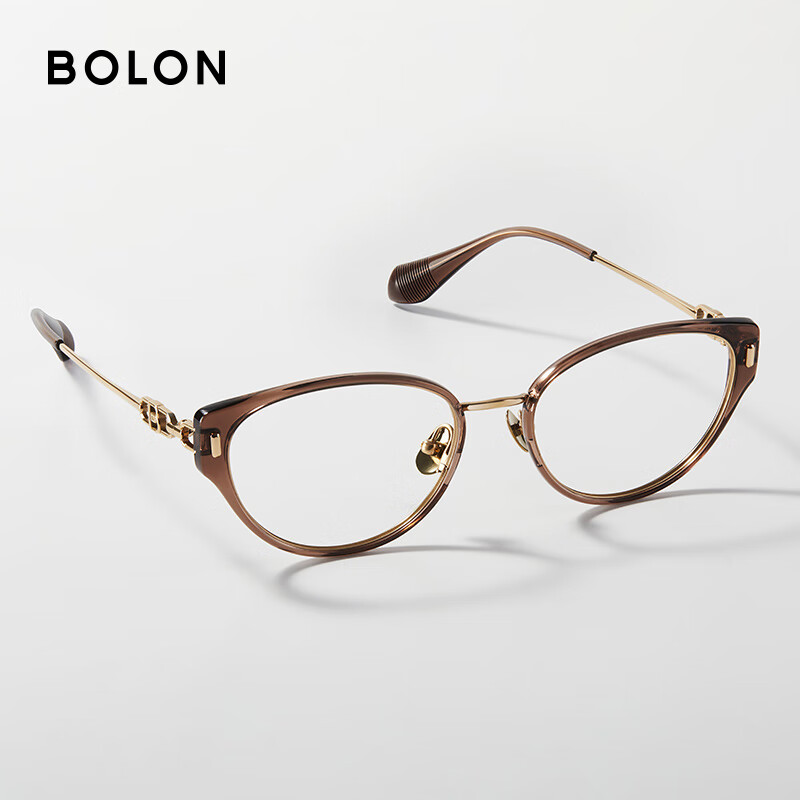 暴龙(BOLON)近视眼镜框 杨紫同款优雅猫眼时尚镜架 近视配镜 BA6019 精选 B21-冷茶棕色 此项仅单框-镜框支持试戴