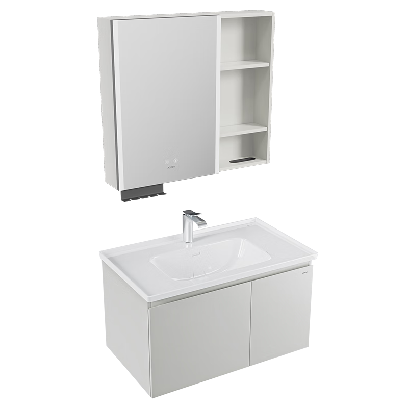 九牧（JOMOO）【超大收纳】智能浴室柜陶瓷一体盆冷灰色90cmA2741-15LD-ZS