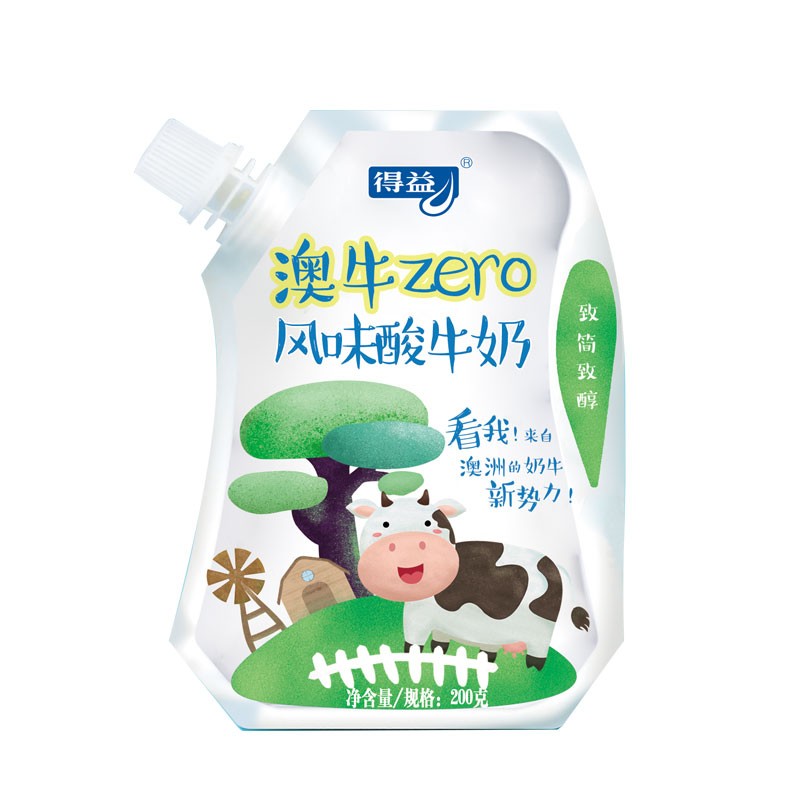 得益 澳牛乳此简法风味发酵乳 低温酸奶牛奶 进口奶牛奶源 200g *10袋