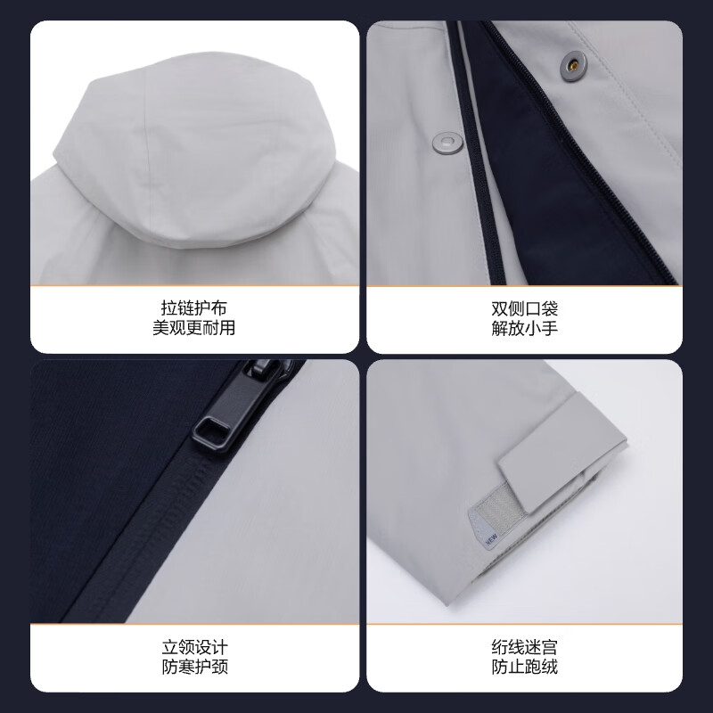 ABOUT MYTH 羽绒服男士外套【冲锋衣】90绒短款外套 加厚连帽户外防风 数字雾灰 2XL 180-185cm/170-190斤