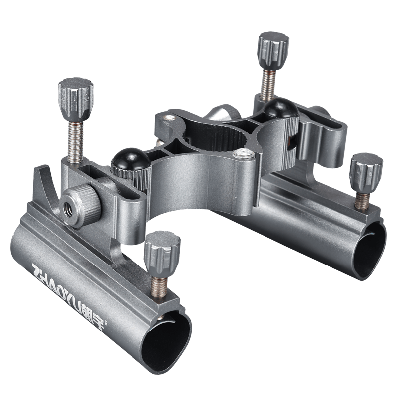 朝宇快拆釣椅配件折疊釣魚椅炮臺架卡扣通用型多功能釣魚配件 雙炮臺架（快拆003款）