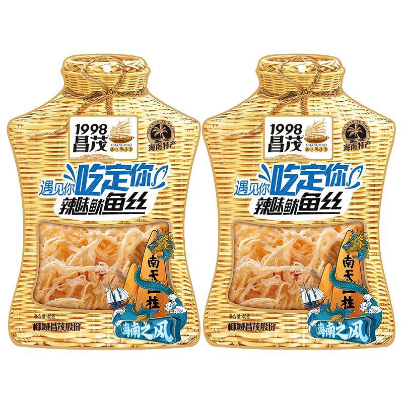 昌茂鱿鱼丝大包大容量鱿鱼条休闲解馋零食批发宿舍下酒菜手撕碳烤 鱿鱼丝40g【2袋】