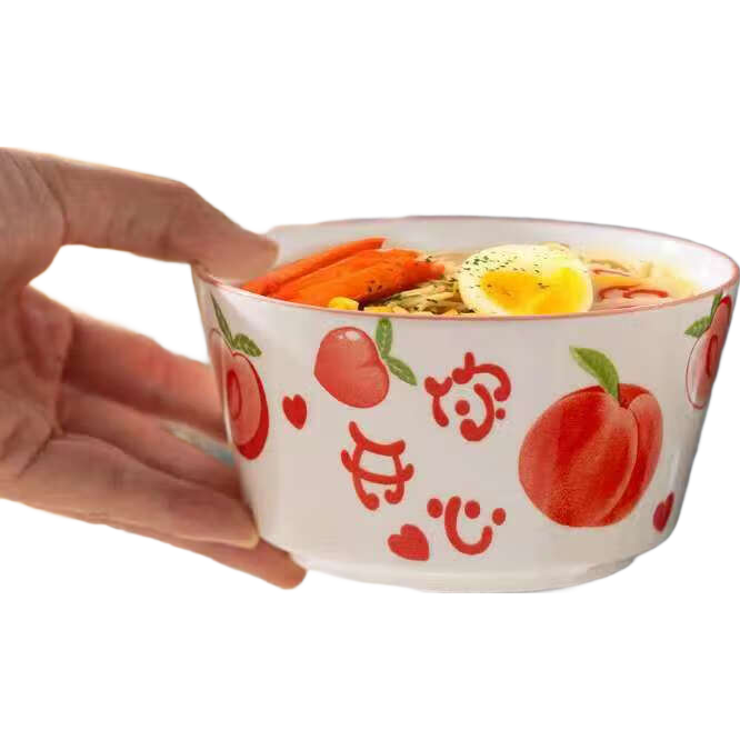 4.5英寸水果碗陶瓷碗家用套装饭碗一人一个专人碗具套装碗餐具 4.5英寸水果碗2只【花色随机】