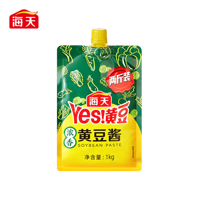 海天（HADAY）海天浓香黄豆酱1kg挤挤袋装家用商用炒菜拌面火锅蘸料豆瓣酱 浓香黄豆酱1kg*1