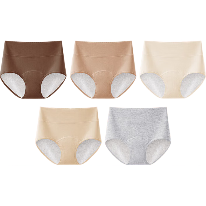 A类纯棉裆生理内裤女士月经期100%加宽防漏抗菌姨妈专用大码短裤 100%加宽防漏生理裤3条装 XL 【建议110-130斤】