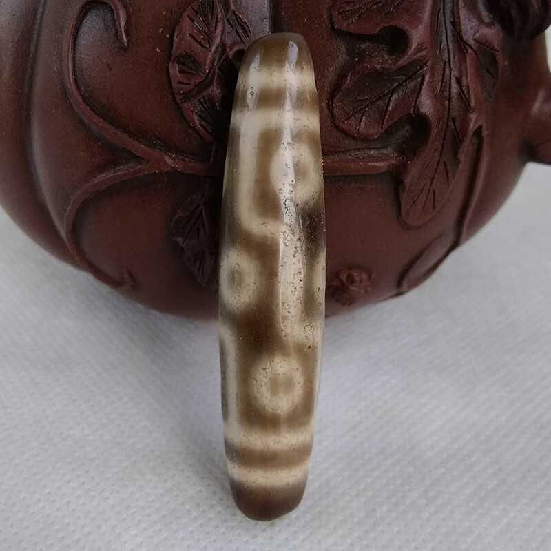 奥音S藏传玛瑙牙黄九眼老天珠真老无做旧高级民族风项链吊坠