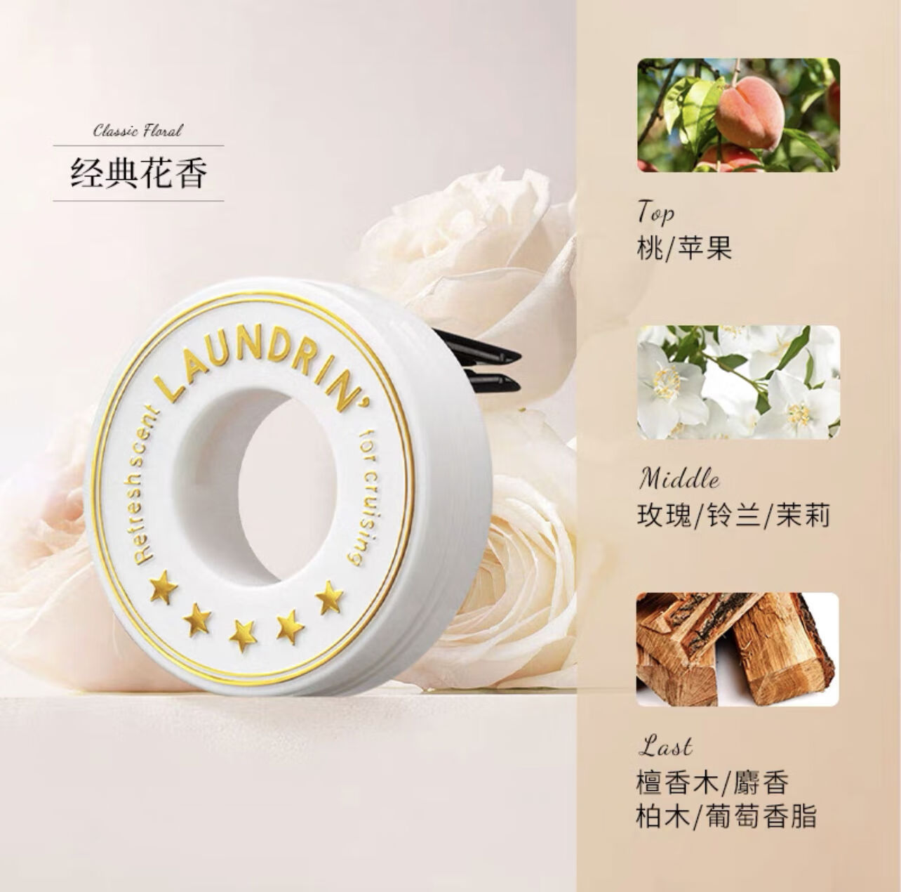 朗德林日本汽車香氛出風(fēng)口高端香膏車載可愛(ài)香薰車內(nèi)持久 經(jīng)典花香