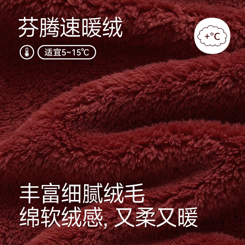 芬腾珊瑚绒睡衣男女士秋冬季套装保暖法兰绒加绒加厚休闲家居服冬天 FJ26940699富贵红 【单女款】 M 建议:女92-110斤,男105-126斤