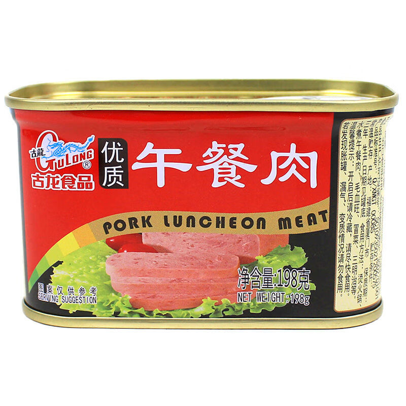 古龙午餐肉罐头198g*1/6罐开罐即食午餐肉 198g 1罐