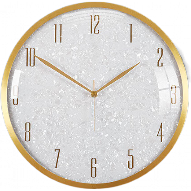 凱恩斯（KAIENSI）簡約現(xiàn)代創(chuàng)意黃銅掛鐘客廳家用時(shí)尚輕奢掛墻壁免打孔搖擺時(shí)鐘鐘表 搖擺款-珍珠貝白盤+黃銅框 30cm 寬度