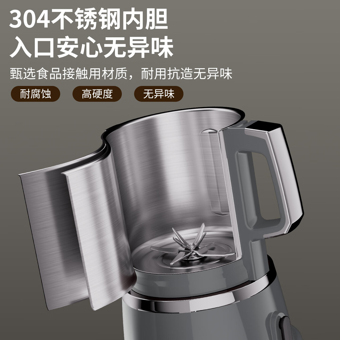 房公子 【干湿两用】磨粉机家用研磨机五谷杂粮超细打粉机多功能中药材粉碎机果汁奶昔碎冰机 【八叶加厚钢刀/银灰色】3000克容量丨铜线电机