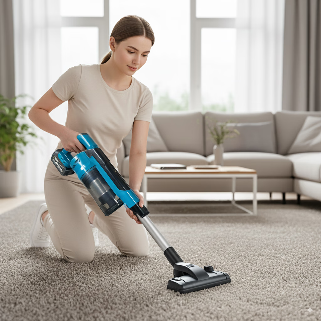 Toohello无线吸尘器大吸力装修门窗美缝宠物猫狗毛开荒大功率商用地毯砂石毛发锂电无刷车载家用工业吸尘器 标准无刷蓝色吸尘器【无电池】