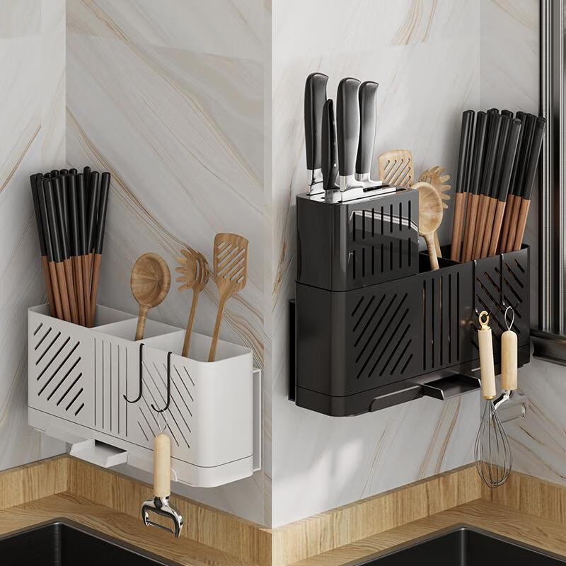 筷子筒壁挂式墙上挂墙筷子筒勺子防霉免打孔收纳筒刀具新款厨房 筷子