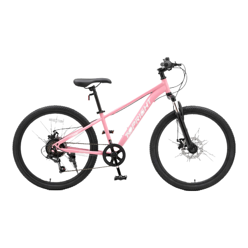 途銳達(dá)兒童山地自行車8-12歲大童男女孩變速單車小學(xué)生24寸雙碟剎腳踏車 MTS050【元氣粉】 20寸【單速】