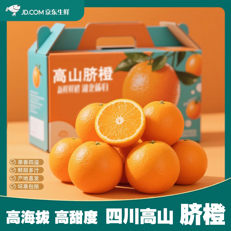 骑猴赶马高山脐橙现摘应季橙子手剥柑橘橙子整箱当季新鲜水果橙子 【净重4.5斤丨单果60-70mm】精选装