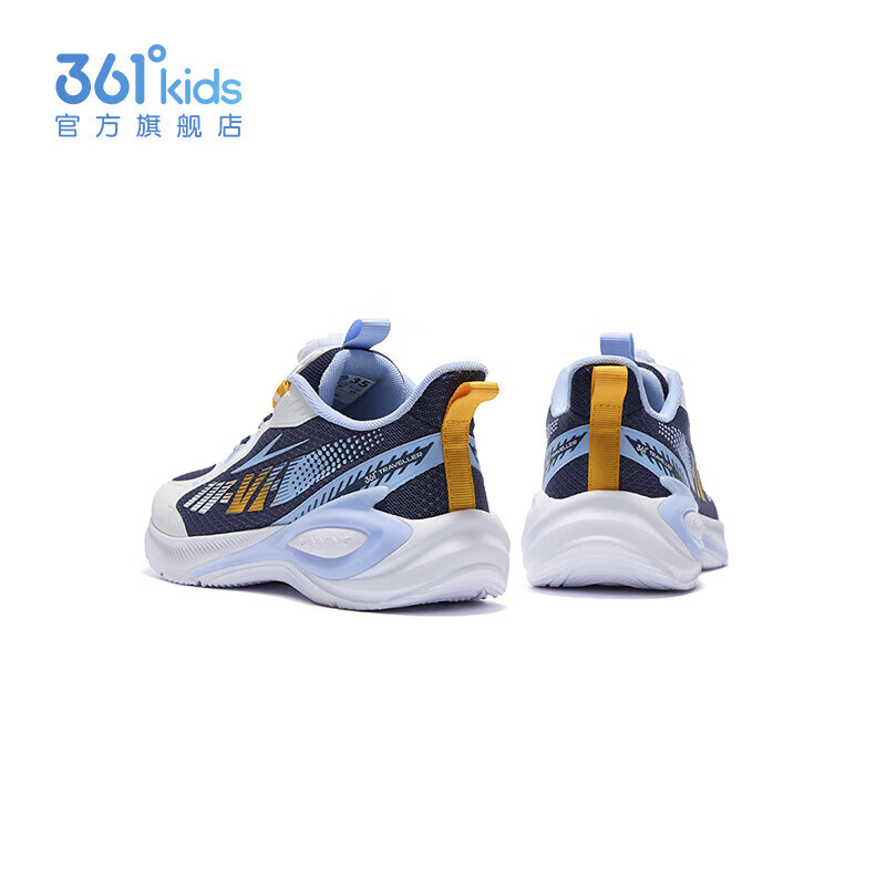 361°儿童童鞋男女童网面轻便运动鞋旋钮扣秋季新款中大童女童跑步鞋K 【飞翼】蓝色/361度白/幻象蓝 37