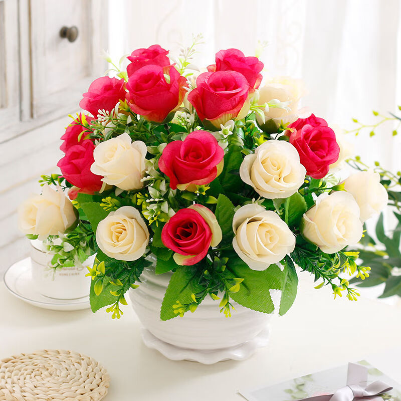 一瓣花瓣客厅假花仿真花摆放假花艺装饰绢花干花套装摆设摆设仿真花束