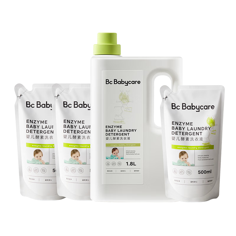 babycare婴儿洗衣液 无酒精宝宝专用儿童酵素去污清洁剂（3.3L组合装）