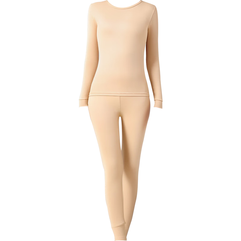 古今（GUJIN）保暖内衣秋衣裤套装纯棉女士肌底美肤打底内搭薄款显瘦 浅粉 纯棉超舒适 XL 【建议体重124-142斤】