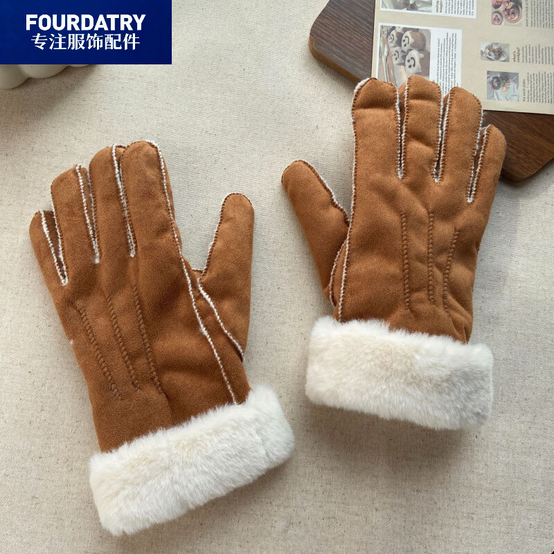 FOURDATRY��ů����ɫ�ﶬ��ָ���׻������ë��Ƥ�Ӻ�ٴ�����ɰ���ʽ���� ë����ů��ɫ(����ë) ����