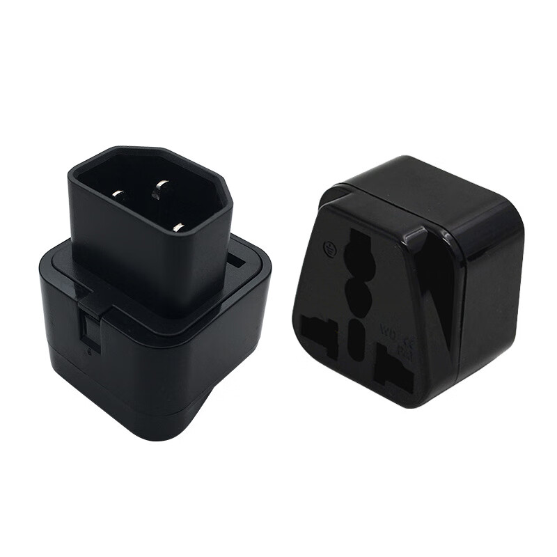 春程C19 PDU机柜电源转换器一转二插座电脑C5C7转接头UPS服务器IEC320C14转C13品字公母头梅花八字插头 C14品字一转二转换头 10A/16A 250V