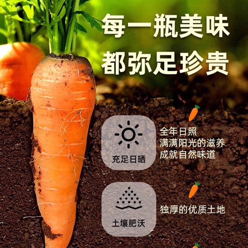 田野说胡萝卜汁125ml*16瓶原浆儿童无添加纯果蔬汁混合蔬菜汁饮料 原浆芹菜汁248ml*10盒