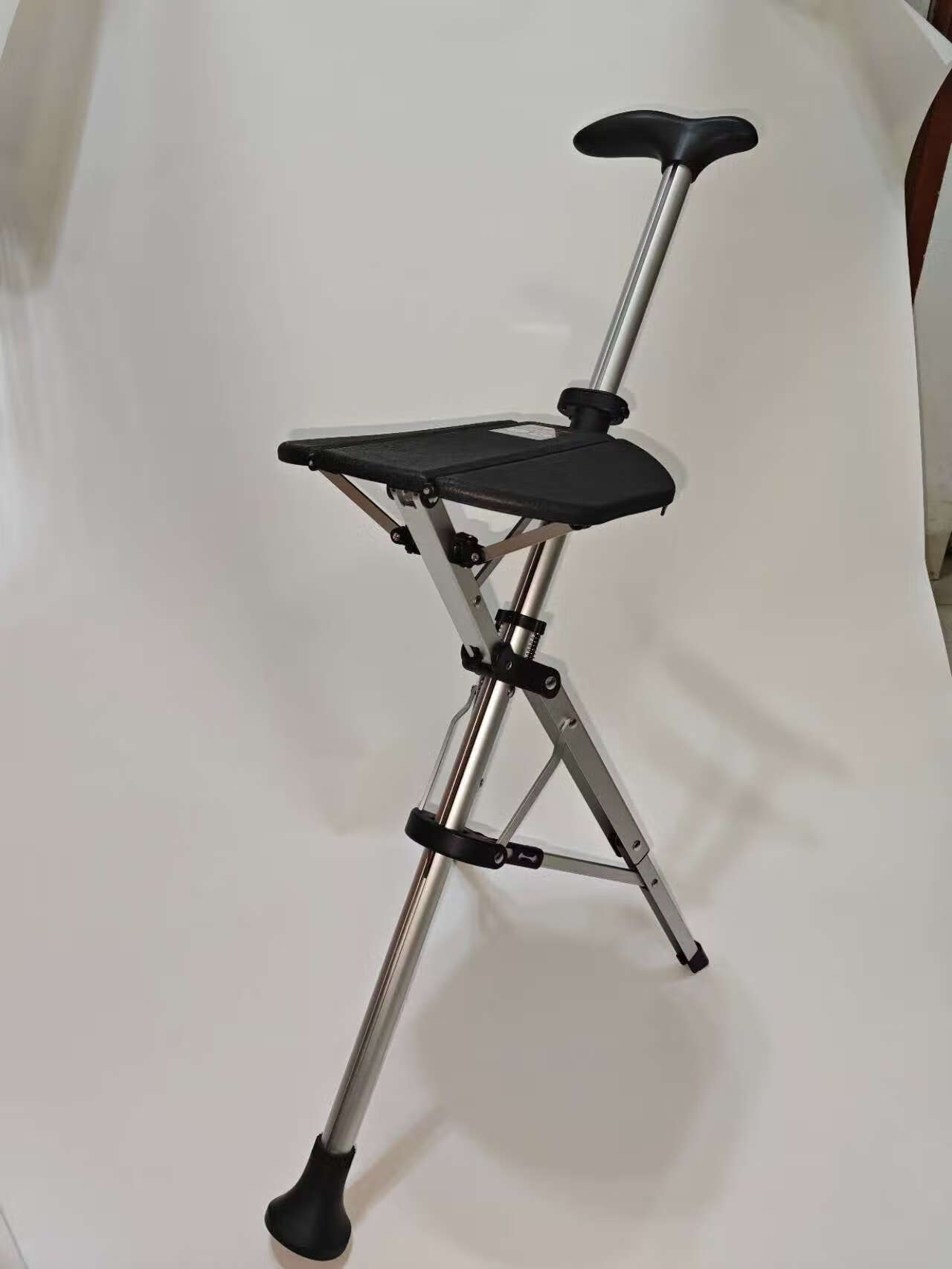 和美德（HEMEDE）168折疊拐杖凳拐杖椅輕便防滑老人助行器手杖老人拐杖 黑色