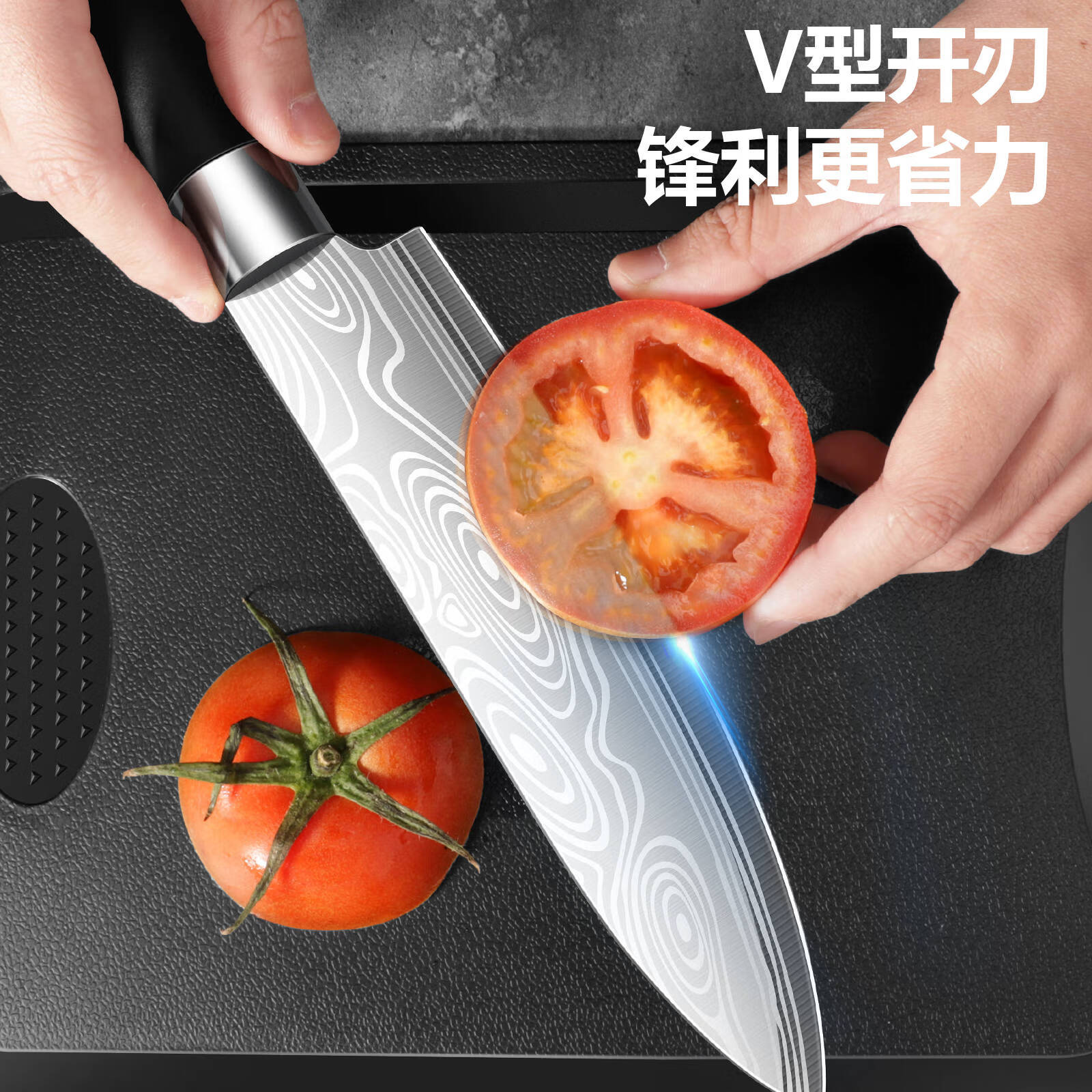 匠小品家用水果刀不锈钢多用刀削皮刀厨房菜刀切肉刀厨师刀商用切瓜果刀 花纹钢瓜果刀+瓜刨【送刀套】