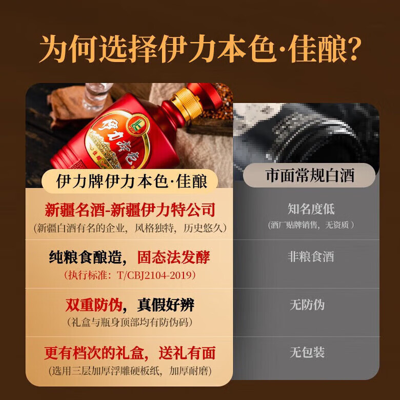 伊力牌新疆伊力特 酒厂直销 新疆发货 年货好礼 纯粮酿造 52度 500mL 2瓶 佳酿 双瓶装赠礼袋