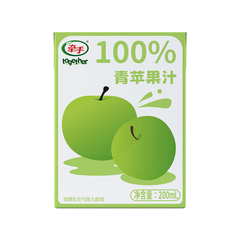 牵手100%青苹果汁/梨汁200ml 青苹果汁200ml 24盒整箱