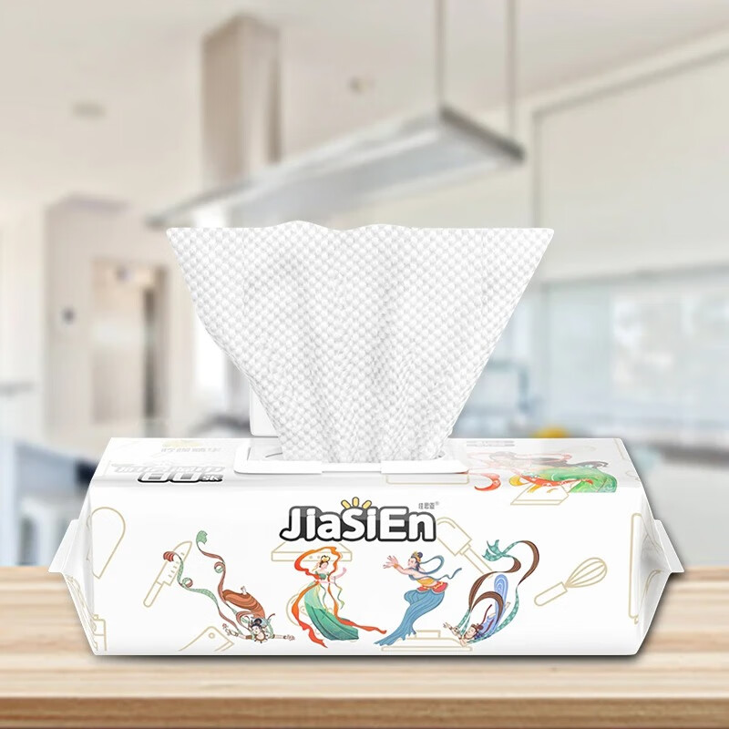 佳思恩厨房湿巾 去油污厨房专用湿纸巾 一次性去污大包加厚  1层 80抽*6包