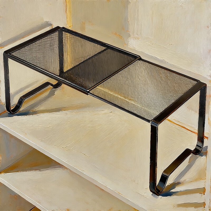 尔思家衣柜分层隔板橱柜内置可伸缩收纳置物架卧室置物架免安装家用货架 白色【可伸缩】长27-48CM 宽27CM 高22CM 单层